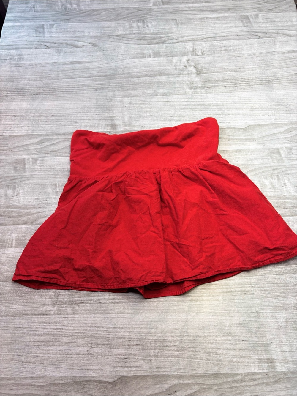 Lucky Brand Y2K Vibrant Burnt Orange Red Peplum Tube Top Size Large